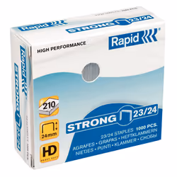 Rapid 24870500, Pack d'agrafes, 23/24, 2,4 cm, 1000 agrafes, Acier galvanisé, Acier inoxydable