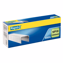 Rapid 24873800, Pack d'agrafes, 19/6, 6 mm, 5000 agrafes, Argent, 20 feuilles