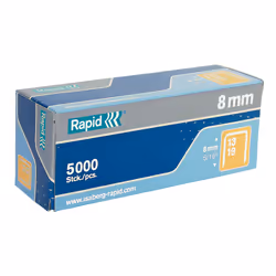 Rapid 11835600, Pack d'agrafes, 8 mm, Fixation, Étiquetage, 5000 agrafes, Acier galvanisé, Argent
