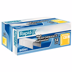Rapid 11850500, Pack d'agrafes, 1,4 cm, Fixation, Étiquetage, 5000 agrafes, Acier galvanisé, Argent