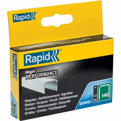 Rapid agrafes en fil plat n°140, longueur allant de 6mm à 16mm, quantité allant de 648 à 5000 agrafes. Pour le textile et déc ...