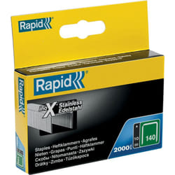 Rapid - Agrafes acier inoxydable en fil plat n°140/10mm - Boîte carton 2000 - (11910733)