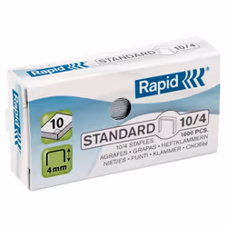 Rapid 10/4, Pack d'agrafes, 4 mm, 1000 agrafes, 10/4, Acier inoxydable, 10 feuilles