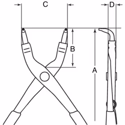 Bahco 2890-180 pince Pince à anneau de retenue