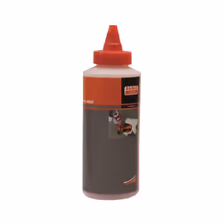Cette bouteille de poudre à tracer de 227g CHALK- RED Bahco est disponible en bleu, blanc et jaune. Les icônes sur les boutei ...
