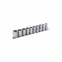 BAHCO - Jeu de douilles 1/2 12 pans - 10 pcs/rail Caractéristiques principales de ce produit : 7800DM Douille 1/2 12 pans, 10 ...