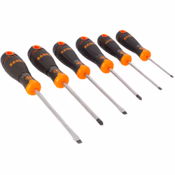 Set de tournevis BahcoFit BAHCO B219.006 - Pointe finition phosphatée pour une meilleure précision - Manche bi-matière avec r ...