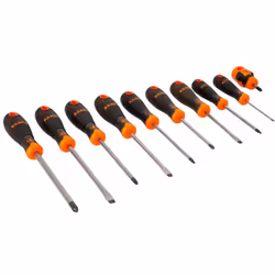 Set de 10 tournevis BahcoFit BAHCO B219.010 - Pointe finition phosphatée pour une plus grande précision - Manche bi-matière à ...