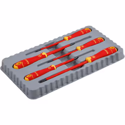 Bahco - Jeu de 5 tournevis isolés VDE BahcoFit pour vis Pozidriv et vis à fente, avec manche multi-composants - B220.015 - Le ...