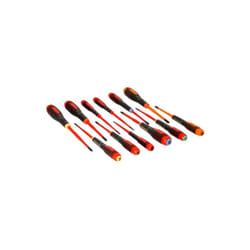 Jeu de tournevis ergo™ Slim isolés vde avec manche tri-matière, 12 mm - 12 pcs - Bahco