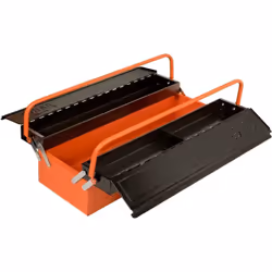 Cette caisse à outils 3 compartiments 1497MBF350 Bahco mesure 530x160x200 mm. Ses poignées sont pliables pour un gain de plac ...