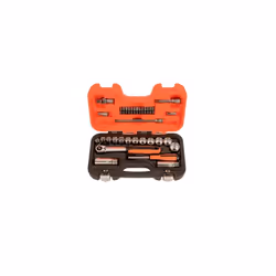 BAHCO - Jeu de douilles 3/8 - 34 pcs Caractéristiques principales de ce produit : Jeu comprenant 34 pièces. 1 cliquet fin 3/8 ...