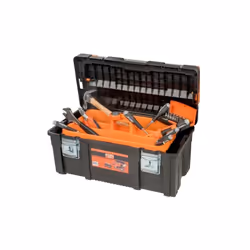 BAHCO - Caisse à outils métallique avec 37 outils à usage général Caractéristiques principales de ce produit : Jeu de 37 outi ...