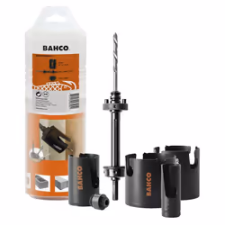 Boîte comprenant 6 scies trépans multi construction Bahco Le kit de scie trépans Bahco se compose d'un assortiment de tailles ...