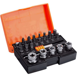 Jeu de 26 douilles, embouts standard 1/4 pour vis à fente,vis Phillips,Pozidriv,TORX,vis 6 pans - SB-2058/S26 - Bahco