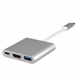 Adaptateur multiport USB-C - INF - 3-en-1 - 4K HDMI - USB-PD - Argent