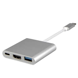Adaptateur multiport USB-C - INF - 3-en-1 - 4K HDMI - USB-PD - Argent