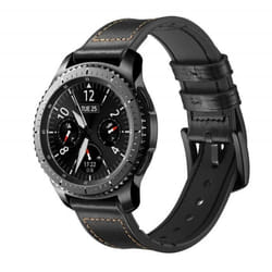INF Bracelet de montre Bracelet Samsung Gear S3 Classic Galaxy Watch Cuir Noir
