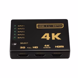 Commutateur HDMI - INF - 5x1 - 4K Ultra HD - 3D - Télécommande incluse