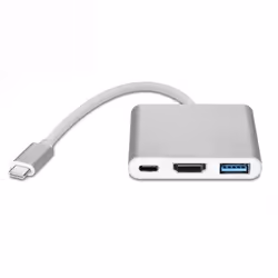 Adaptateur multiport USB-C - INF - HDMI 4K - USB-PD - Argent - Connecteur USB-C