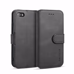 Coque iPhone 7/8 - INF - Cuir PU Noir - Semi-rigide - Rabat - Mixte