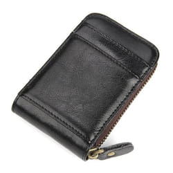 Porte-cartes RFID Cuir véritable Noir