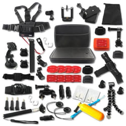 Kit daccessoires pour GoPro Hero - INF - 50 pièces - Noir