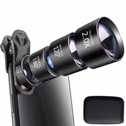 Objectif mobile 4-en-1 Fisheye + grand angle + télé + macro