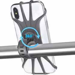 Support de téléphone portable - INF - Modèle gris - Silicone flexible - Accessoire de vélo - Guidon compatible
