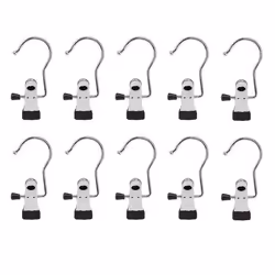 Crochet avec pince Acier inoxydable 10-pack