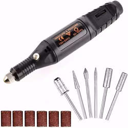 Lime à ongles électrique - INF - avec 6 embouts - Noir