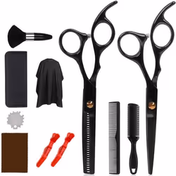 Set de coiffure avec ciseaux peignes pinces manteau 11 pièces