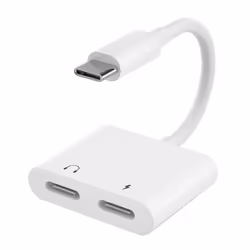 Adaptateur USB-C - INF - Écouteurs et Chargeur - 2 Ports USB-C - Charge et Audio Simultanés
