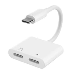 Adaptateur USB-C - INF - Écouteurs et Chargeur - 2 Ports USB-C - Charge et Audio Simultanés