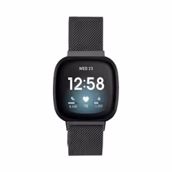 INF Bracelet Fitbit Versa 3 / Sense en acier inoxydable Noir One size