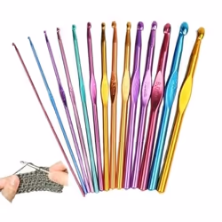 Crochets en aluminium 14 pcs de différentes couleurs et tailles