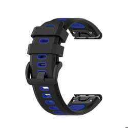 Bracelet en silicone pour Garmin Fenix 5/6 Noir/Bleu