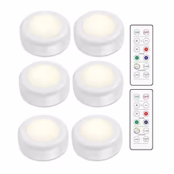 Spots LED - INF - 6 pcs - Télécommandes incluses - Lumière blanche naturelle - Utilisation intérieure