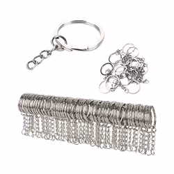 Lot de 50 porte-clés chaîne courte 25 mm Argent