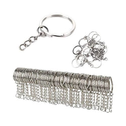 Lot de 50 porte-clés chaîne courte 25 mm Argent