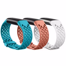 INF Bracelet sport silicone pack de 3 Turquoise/Corail/Blanc