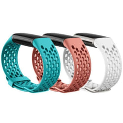 INF Bracelet sport silicone pack de 3 Turquoise/Corail/Blanc