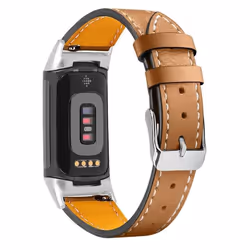 INF Bracelet Fitbit Charge 5 cuir véritable Marron
