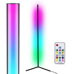 Lampadaire LED - INF - Angle - Couleur changeante - Noir - Design contemporain