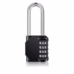Cadenas - INF - Long à 4 chiffres - Serrure à code - Fenêtre latérale - Noir