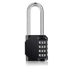 Cadenas - INF - Long à 4 chiffres - Serrure à code - Fenêtre latérale - Noir