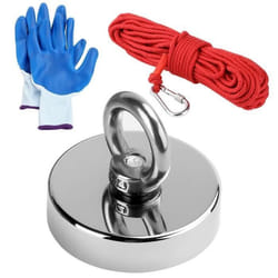 Aimant de pêche - INF - 150 kg - 10 mètres de corde - Multicolore - 3 pièces