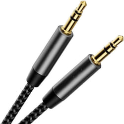 Câble audio minijack 35 mm pour connexion AUX - INF - Noir 1 m - Blindé