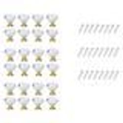 Boutons - INF - Losange - Verre Transparent/Or - Lot de 24 - Vis fournies