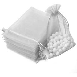 Sachets cadeaux - INF - Organza Gris - 25-pack - Cordon de serrage durable - Mixte